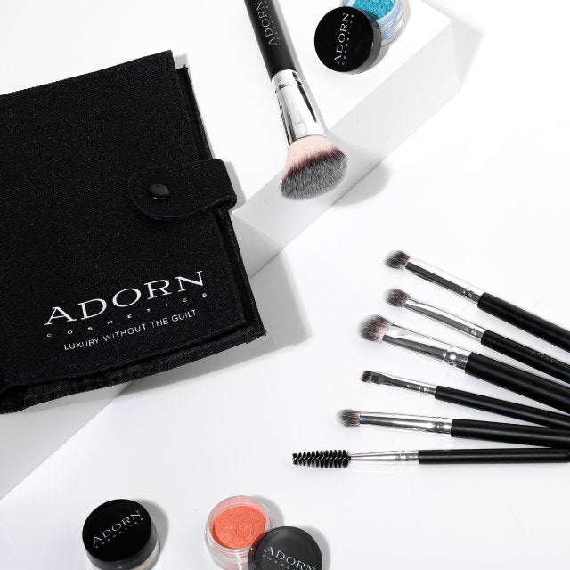 ADORN 7 Pce Travel Makeup Brush Set